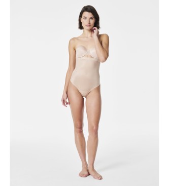 SPANX Invisible high-waisted beige shaping thong