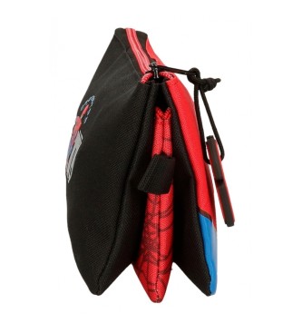Disney Housse de protection Spiderman trois compartiments rouge -22x12x5cm