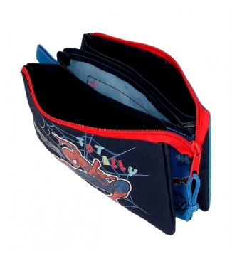 Joumma Bags Spiderman Totally Awesome Three Compartment Pencil Case blue