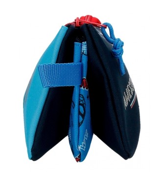 Joumma Bags Spiderman Totally Awesome Potloodetui met drie compartimenten blauw