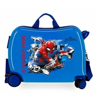Joumma Bags Koffer mit 2 multidirektionalen Rollen Spiderman Geo blau -38x50x20cm