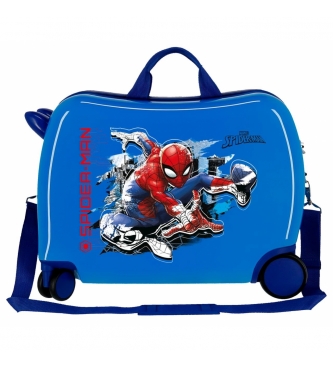 Joumma Bags Koffer mit 2 multidirektionalen Rollen Spiderman Geo blau -38x50x20cm