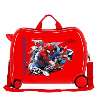 Joumma Bags Maleta correpasillos 2 ruedas multidireccionales Spiderman Geo roja -38x50x20cm-
