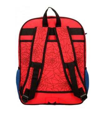 Disney Spiderman Backpack Adaptable Protector Two Compartments Red -30x40x13cm