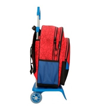 Disney Spiderman Protector Rucksack mit zwei Fchern und rotem Trolley -30x40x13cm