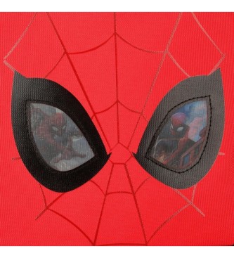 Disney Mochila Protectora Homem-Aranha Dois compartimentos com carrinho vermelho -30x40x13cm