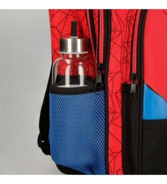 Disney Mochila Protectora Homem-Aranha Dois compartimentos com carrinho vermelho -30x40x13cm