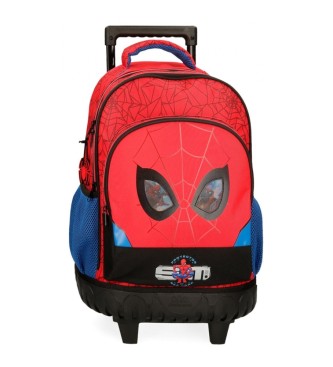 Joumma Bags Zaino con due ruote Spiderman Protector due scomparti rossi -32x45x21cm-