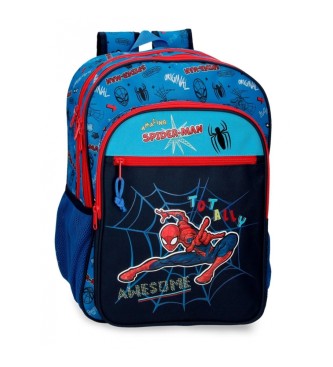 Joumma Bags Zaino scuola Spiderman Totally awesome 42cm Due scomparti adattabili al trolley blu