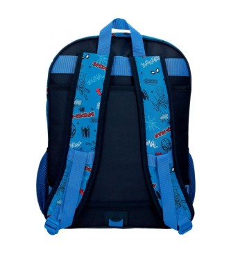 Joumma Bags Zaino scuola Spiderman Totally awesome 42cm Due scomparti adattabili al trolley blu