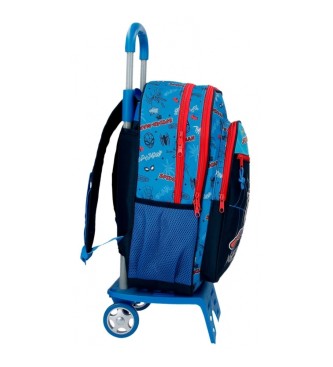 Joumma Bags Totally awesome Spiderman Totally awesome 42cm Two Compartment School Backpack with trolley blue