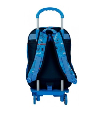 Joumma Bags Totalmente espectacular Homem-Aranha Totalmente espectacular 42cm Mochila escolar com dois compartimentos com trolley azul