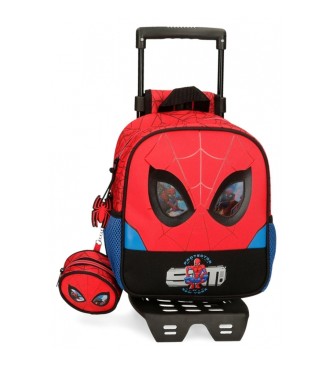 Joumma Bags Spiderman Protector Peuterrugzak met rode trolley