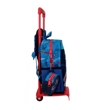 Joumma Bags Totally awesome Spiderman preschool backpack with trolley blue