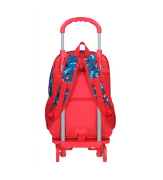 Joumma Bags Spiderman Authentic rugzak met twee compartimenten en trolley rood