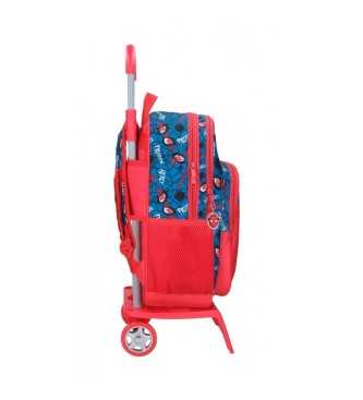 Joumma Bags Spiderman Authentic sac  dos  deux compartiments avec trolley rouge
