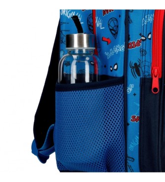 Joumma Bags Totally awesome Spiderman Rucksack 33cm mit Trolley blau