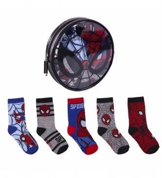 Cerd Group Set van 5 veelkleurige Spiderman sokken 