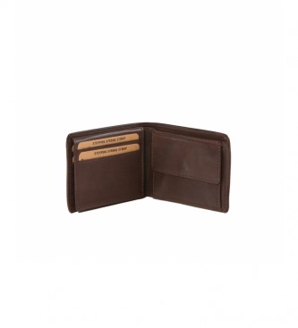 Stamp Leather wallet MHST00416MA brown -8 x 10 x 10 x 2 cm