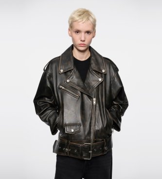 Stand Studio Isobelle Biker læderjakke sort