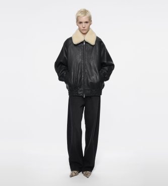 Stand Studio Veste en cuir Tobie noir