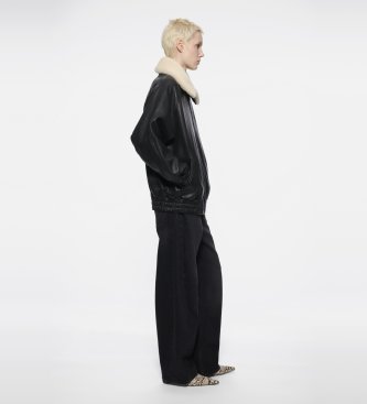 Stand Studio Veste en cuir Tobie noir