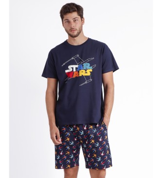 Disney Kurzarm-Schlafanzug Rainbow Navy
