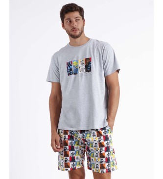 Disney Pyjama met korte mouwen Comic kleur grijs