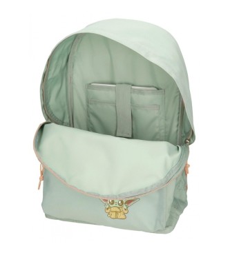 Disney Grogu school backpack with tablet holder green