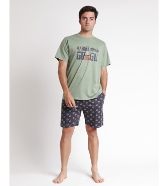 Disney Mandalorian Grogu Short Sleeve Pyjamas green