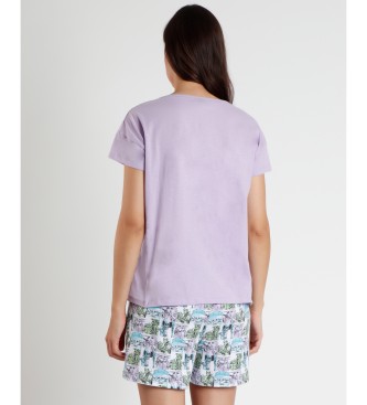 Disney Kortrmet pyjamas Pastel Grogu lilla