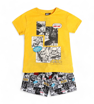 Disney Sommer-Comic-Pyjama mit kurzen rmeln Gelb
