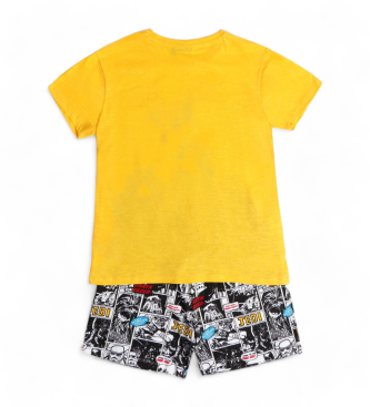 Disney Sommer-Comic-Pyjama mit kurzen rmeln Gelb