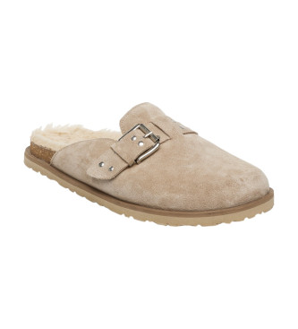 Steve Madden Evergreen taupe lder trsko