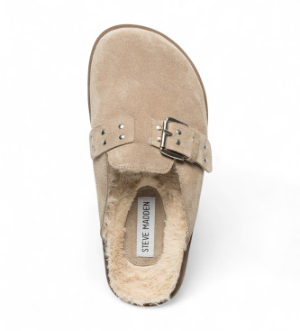 Steve Madden Evergreen taupe leren klompen