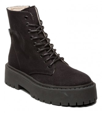 Steve Madden black leather boots -platform 5cm - ESD Store fashion, footwear and - best brands shoes and designer shoes