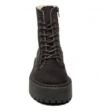 Steve Madden Skylar black leather ankle boots -platform height: 5cm