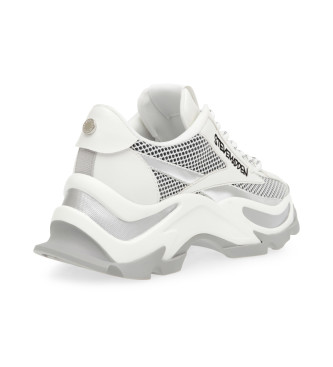 Steve Madden Białe skórzane buty sportowe Zoomz - Wysokość platformy 7 cm