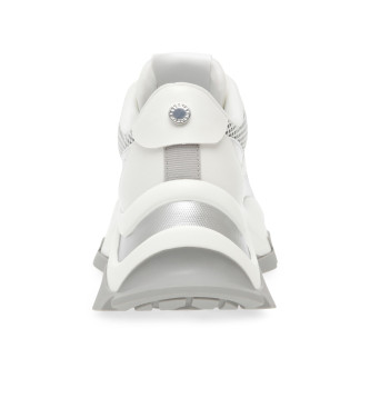 Steve Madden Zoomz bele usnjene športne copate -Višina platforme 7 cm
