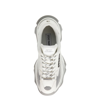 Steve Madden Zoomz white leather trainers -Platform height 7cm