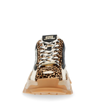 Steve Madden Sneakers Zoomz in pelle leopardata nera