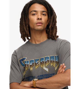 Superdry T-shirt 70S Rock Grafische Band grijs 