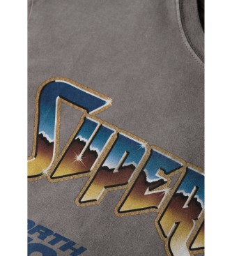 Superdry T-shirt 70S Rock Graphic Band cinzenta 