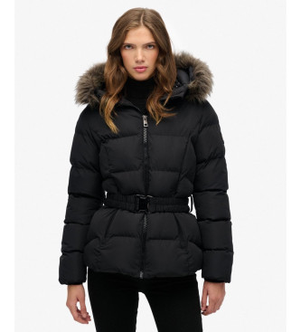 Superdry Pikowany płaszcz Fuji z czarnym paskiem