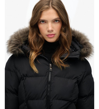 Superdry Pikowany płaszcz Fuji z czarnym paskiem