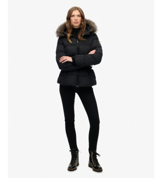 Superdry Pikowany płaszcz Fuji z czarnym paskiem