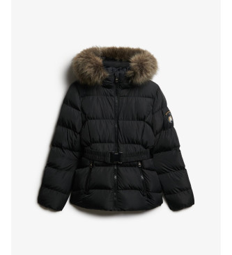 Superdry Pikowany płaszcz Fuji z czarnym paskiem