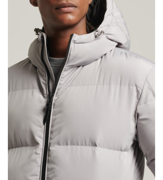 Superdry Long grey quilted coat