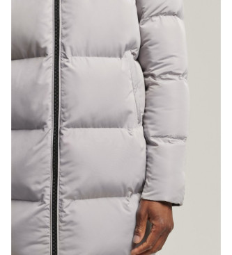 Superdry Long grey quilted coat