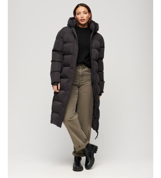 Superdry Long black quilted coat